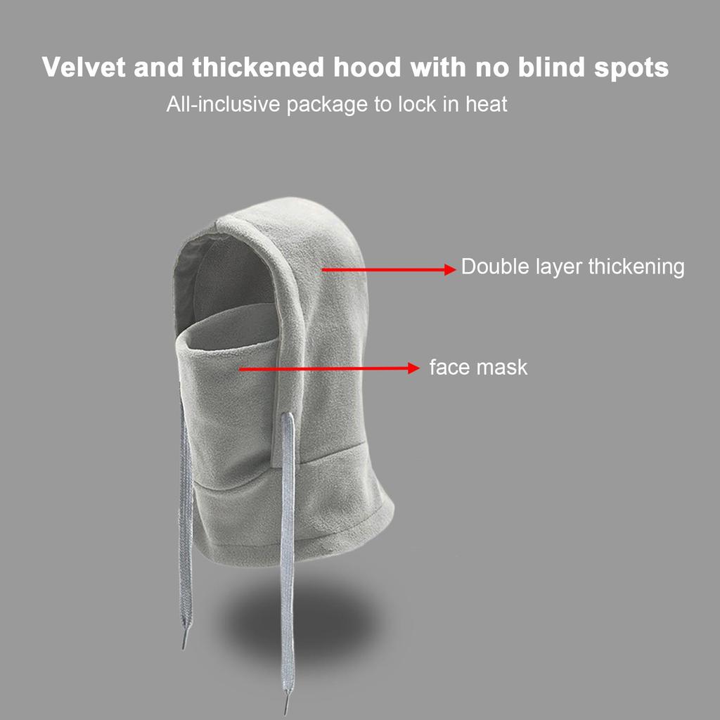Full Head Covering Neck Warmer Hood Winter Full Face Masque for Outdoor Camping Hiking Ice Fishing Motorcycle Riding Daily