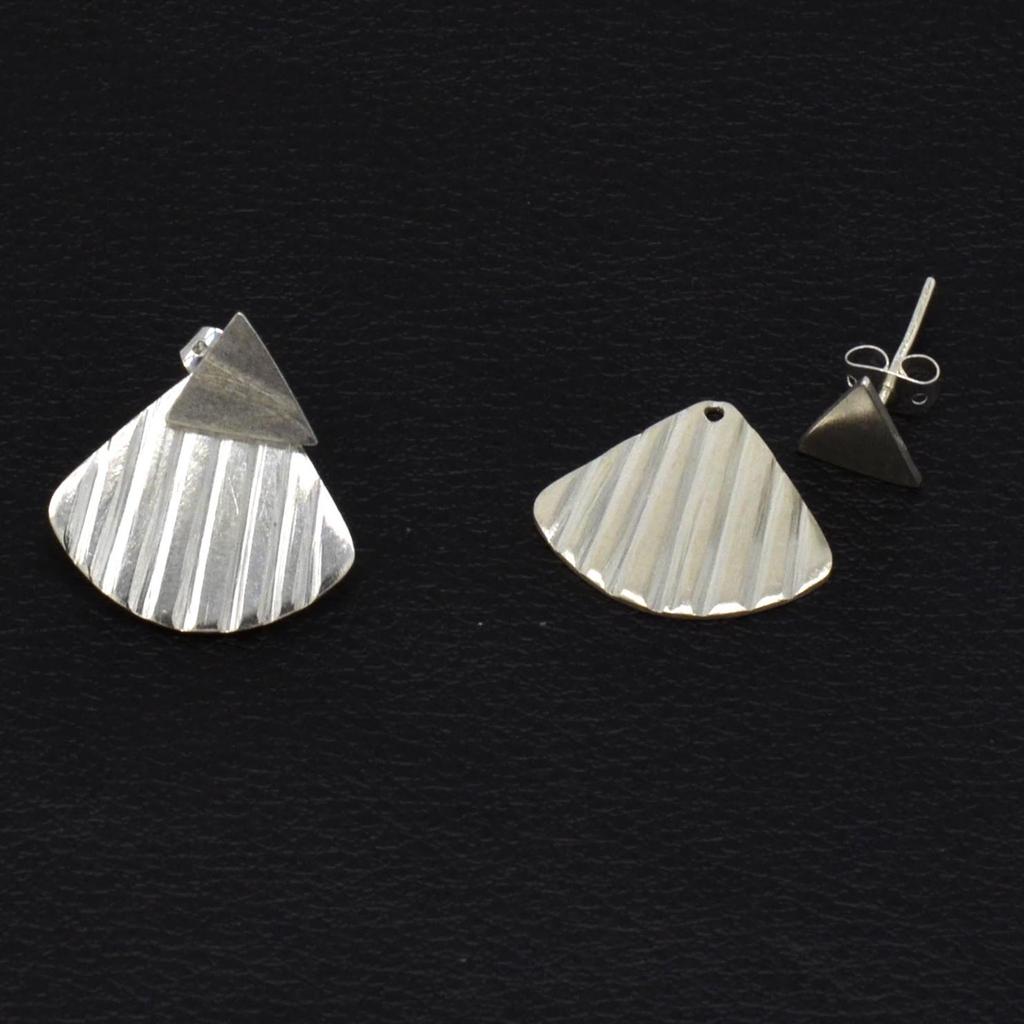 Серьги-жакеты из стерлингового серебра 925 пробы, серьги-гвоздики ручной работы спереди и сзади, подарок для нее