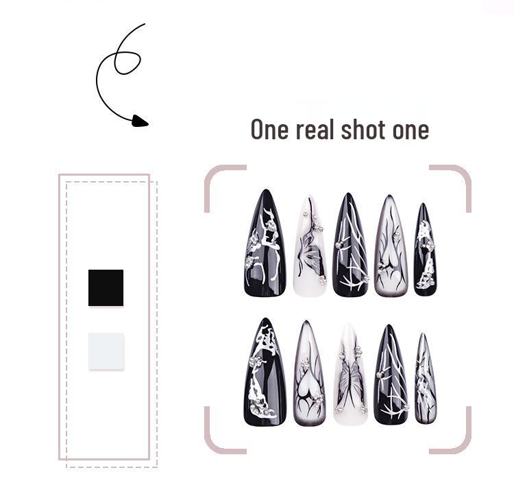 Trendy European & American Heart Butterfly False Nails - Hot-Selling Nail Art Tips