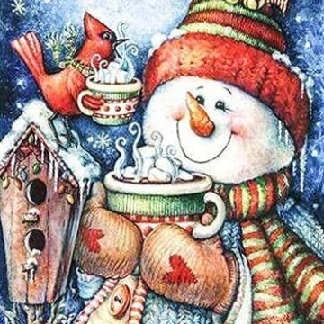 New 5D Diamond Painted Full Diamond Interior Decoration Snowman Santa Diy Painted Round Diamond Handmade