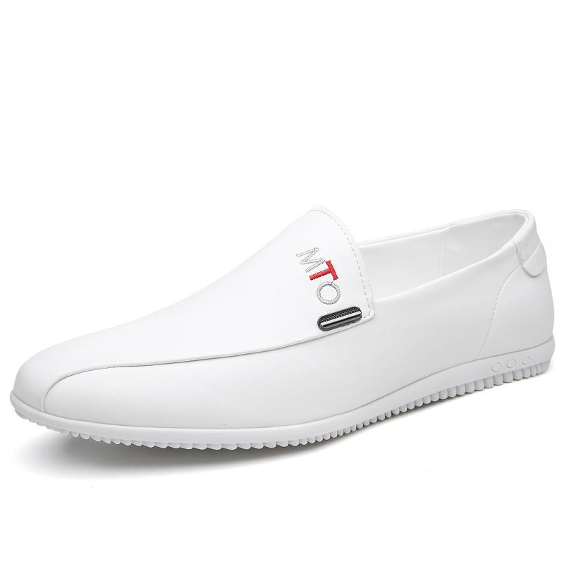 Мужская повседневная кожаная обувь 2025 лето дышащая мужская обувь белые туфли-бини галоши 2025