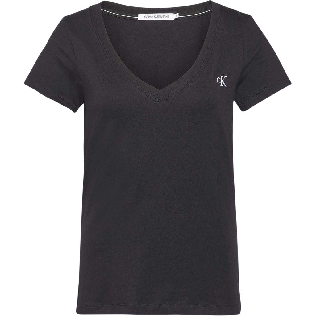 Calvin Klein Womens/Ladies Embroidered Stretch V Neck T-Shirt
