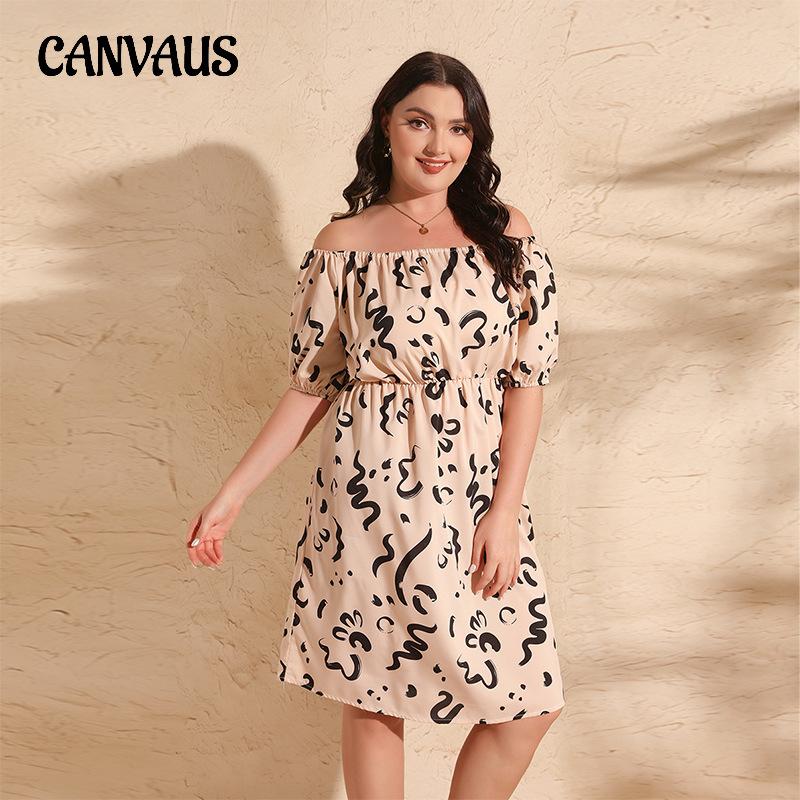 Женское платье на одно плечо с принтом чернильных граффити, свободное платье больших размеров, короткое платье, платья с талией