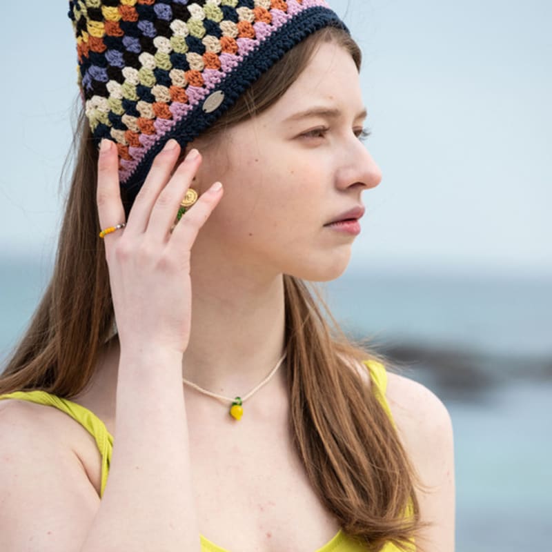 Slowslowly №136 / Бандана для волос «Лили» _ Разноцветная (Лили Вязаный Крючком Бандана для Волос)