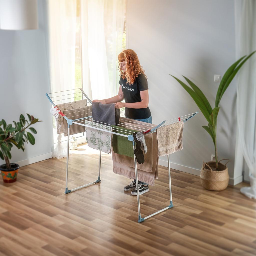 KADAX Сушилка для белья напольная 175 см для одежды складная ручки большая