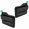2Pcs PU Leather Car Console Side Seat Gap Filler Front Seat Organizer for Cellphone Key Coins Stop Dropping Between Seats Black