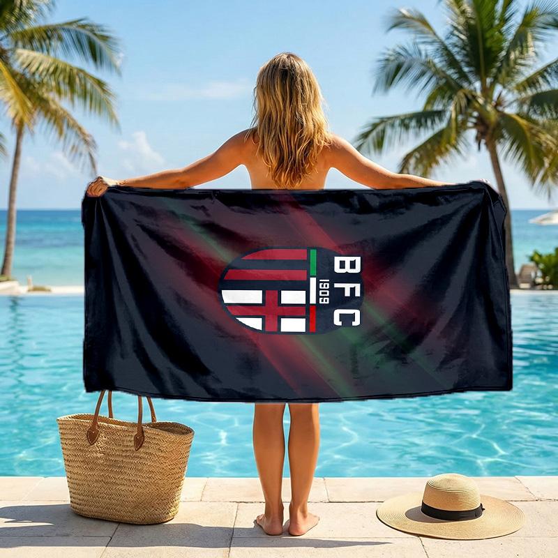 Bologna FC print Quick Dry Beach Towel Microfiber Absorbent Portable Travel Swimming Towel