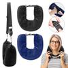 Stuffable Travel Pillow For Extra Luggage Velvet Travel Neck Pillow Storage Bag With Adjustable Fits Up To 3 Days Travel U-Shapes Pillow