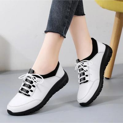 Кроссовки женские туфли на платформе лоферы кожаные балетки на шнуровке 2025 тренд весна повседневная обувь для мам Mujer Zapatos Chaussure Femme