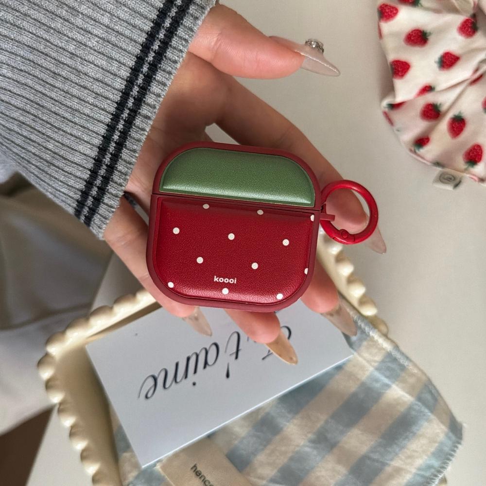 Ins милый контрастный цвет клубника в горошек защитный чехол для airpods4 airpod3 подходит для apple pro чехол для наушников второго поколения беспроводной