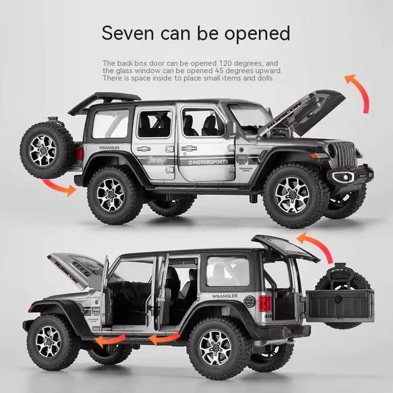 Новый 1:22 Jeep Diecast Toy Car Model Proportional Metal Lifan Vehicle Подходит для детей, мальчиков, девочек, взрослых, подарок, семь дверей, звук и свет, инерционный механизм
