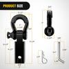 Heavy Duty 2Inch Shackle Hitch Receiver 45000 LBs Breaking Strength with D Ring for Trucks Jeeps Off-Road Towing