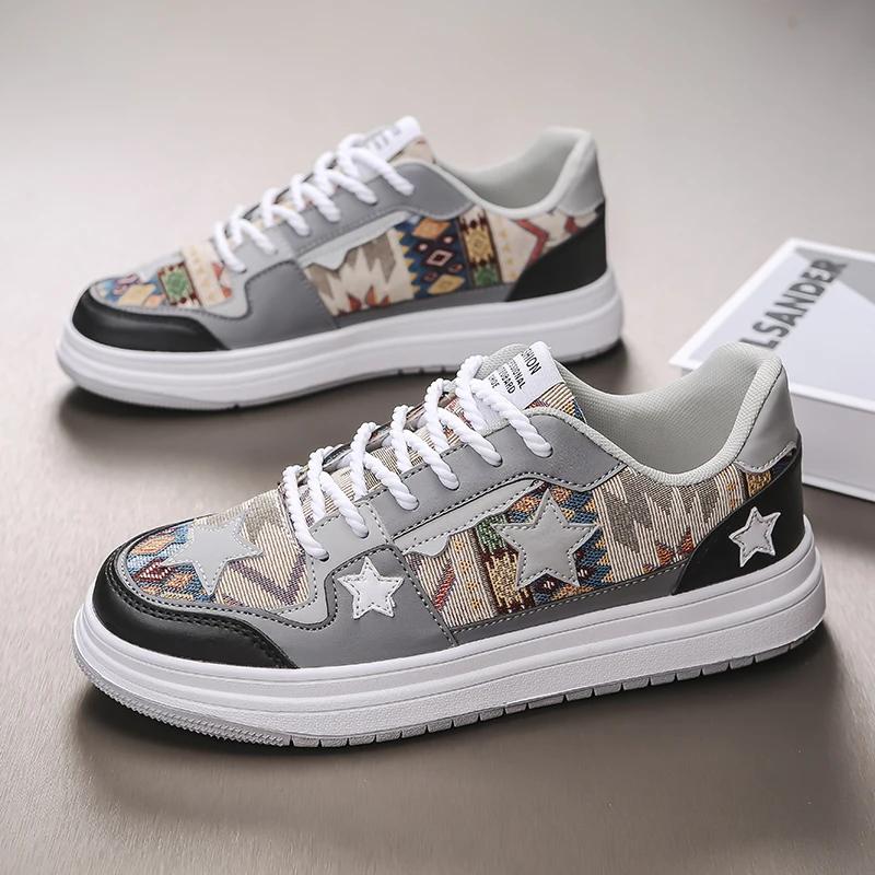 Мужская новая повседневная спортивная обувь, универсальная, дышащая, легкая, на шнуровке, персонализированные кеды, размеры 39-44