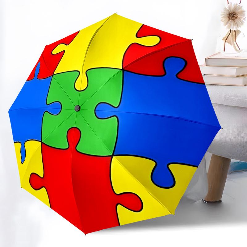1PC Puzzle Circle Folding Umbrella with 8 Frames, Automatic Open, Durable Frame, Quality Craftsmanship yy250912156