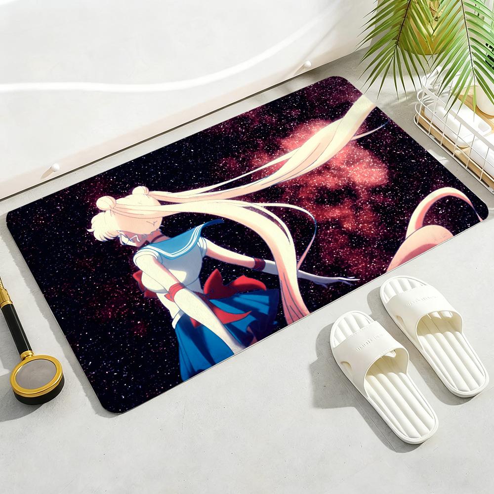 ANIME S-SAILOR-MOON Floor Mat Soft Thickened Non-Slip Door Mat for Living Room Home Decor Flannel Rugs