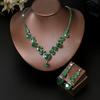 Zircon Waterdrop Leaf Necklace Set Women Elegant Minimalist Copper Jewelry With Diamante Accents 2026 Collection