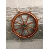 36" Inch Large Boat Steering Helm Wood & Brass Ship Wheel Nautical Captain Wall Navy Decor