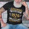 Родился в 1976 году 50 лет крутости Винтажная футболка в подарок на 50-летие Женская повседневная футболка Свободная уличная футболка Топ Мужская одежда