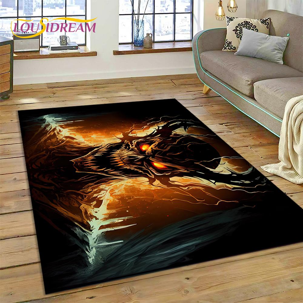 Gothic Horror Monsters Demon Ghost Carpet Rug for Bedroom Living Room Home Sofa Decoration,Children Game Large Decor Floor Mat