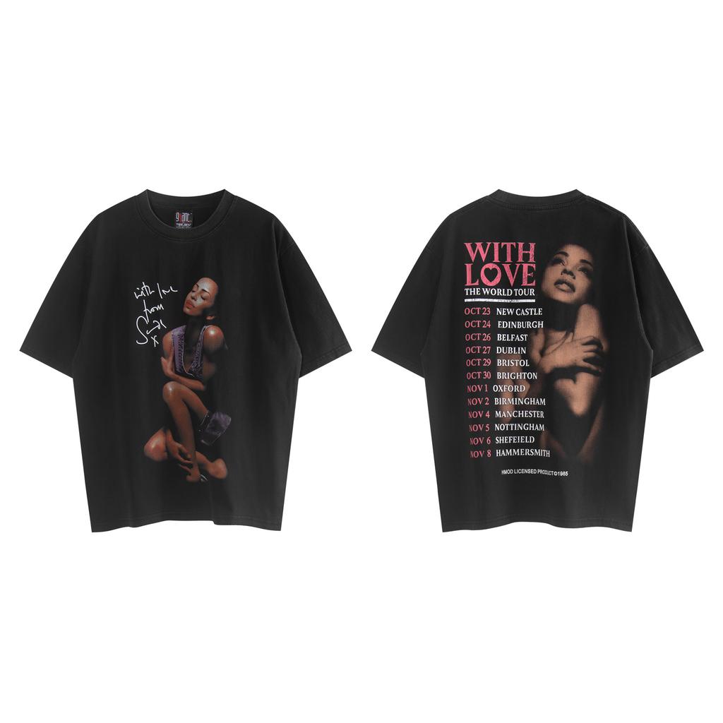 2Pac 26 summer new retro portrait printing cotton T-shirt short sleeve hip hop rap style men and women the same style