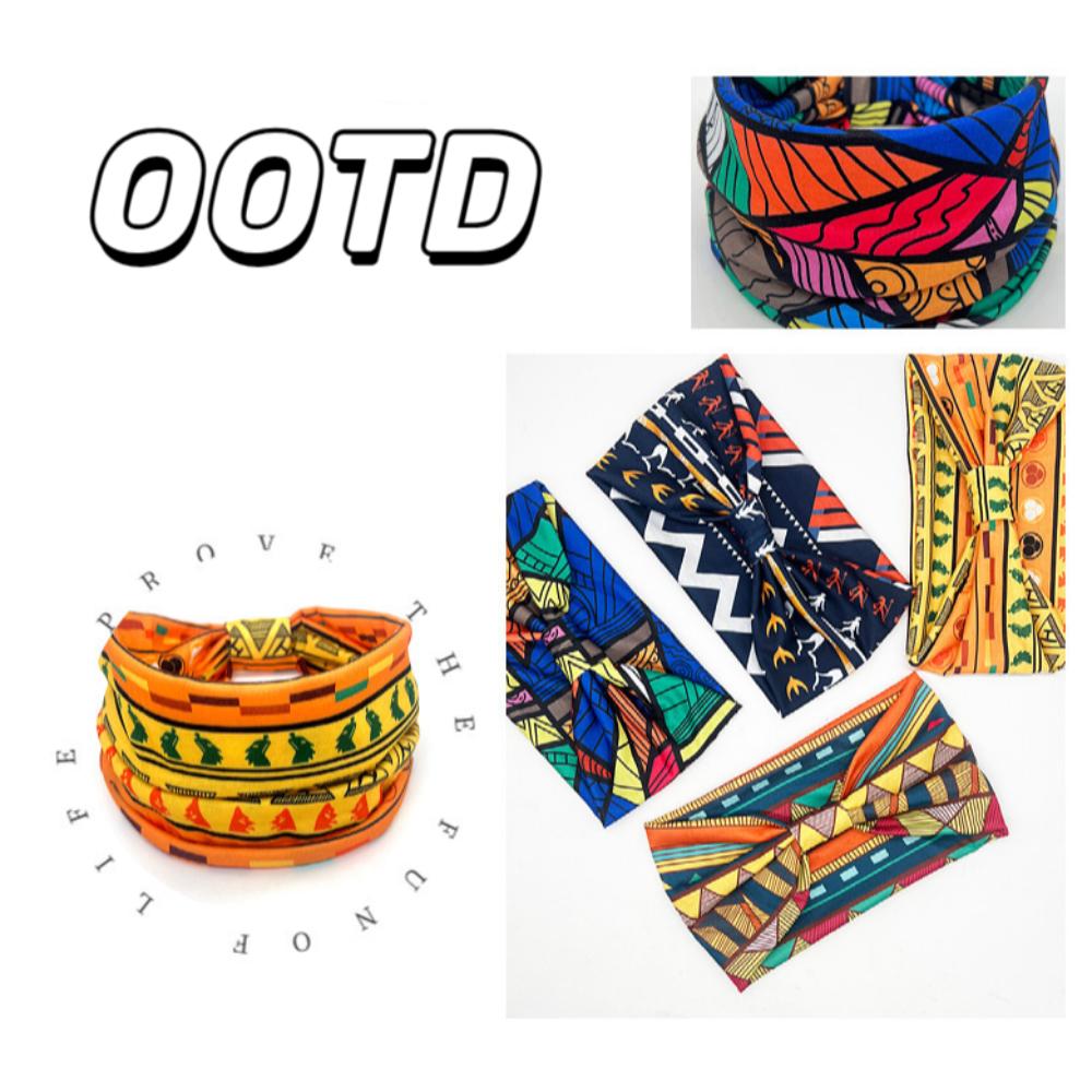 Эластичная повязка на голову с африканским принтом для дам, салонная повязка, модный головной убор
