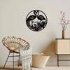 1pc Flamingo Lovers with Tropical Leaves Flowers Artwork Wall Metal Sculpture Modern Decor Living Room/Home Decoration