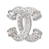 Chanel [Весна-Лето 23] Металлические серьги с бриллиантами и двойным логотипом C для женщин, серебристые