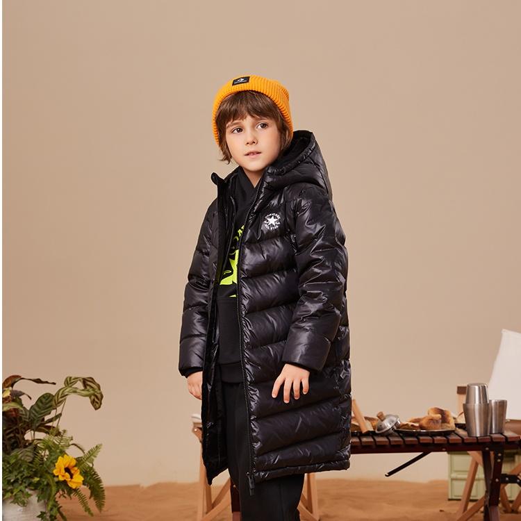 Converse Down Jacket Kids' Apparel, Thickened And Fleece Lined Mid Length Thermal Windproof Coat Black Kids' CV2242085GS-001