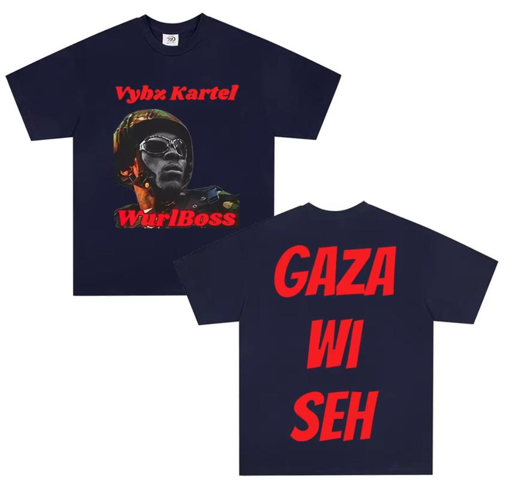 Rapper Vybz Kartelv New Album T Shirt Mens Fashion Hot Sale Cotton Tshirts Vintage Springsummer Short Sleeve Top Streetwears