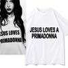 Футболки с принтом Nessa Barrett Jesus Loves A Primadonna Мерч Унисекс Одежда Тренд Повседневная С коротким рукавом Эстетичные Топы Одежда из чистого хлопка