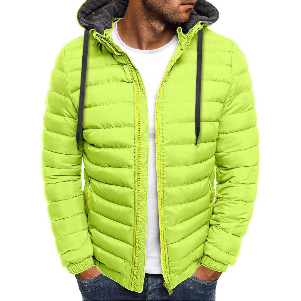 Мужская зимняя теплая пуховая куртка на молнии с капюшоном, компактное легкое пальто