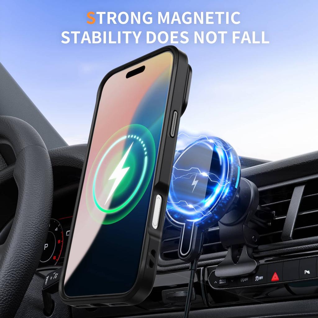 Для iPhone 17/Air/16/15/14/13 Pro Max 12 11 Чехол Совместимый с Магнитным Ударопрочный Прочный С подставкой Матовый Полупрозрачный Чехол