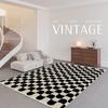 French Retro Rugs for Bedroom Checkerboard Living Room Decoration Carpet Ins Wind Plaid Bedside Floor Mat