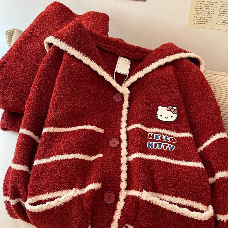 Женская бархатная домашняя пижама в корейском стиле, утолщенный комплект больших размеров для осени и зимы с рождественским настроением.