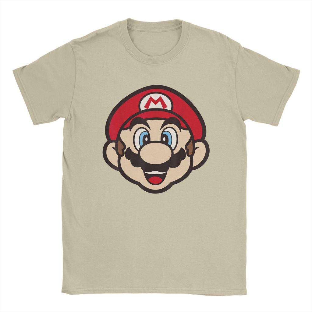 Mens Marios Big Face T Shirts Pure Cotton Clothes Vintage Short Sleeve Round Neck Tee Shirt New Arrival TShirts