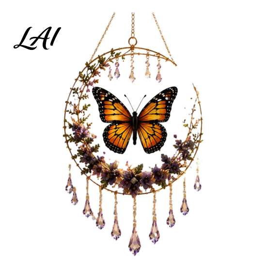 Stained Glass Style Suncatchers Acrylic Flower Bird/Butterfly Crystal Sun Catcher Decorative Hanging Ornament for Window Living Catcher Room Bedroom