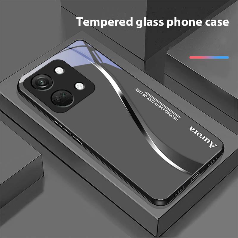 Двухцветные полосы для OnePlus Nord 3 5 6T 7 Pro 8 12 10T Reno8 Lite 5G 10R Nord N30 Жесткий чехол из закаленного стекла для телефона Черный