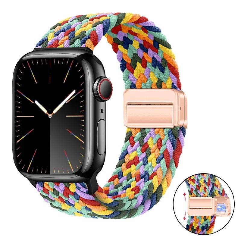 Нейлоновый браслет для Apple Watch ремешок 10 9 8 7 46мм 42мм 45мм 41мм Ultra 2 49мм Ремешок для iWatch Серии 6 5 4 3 SE 44мм 40мм Ремешок