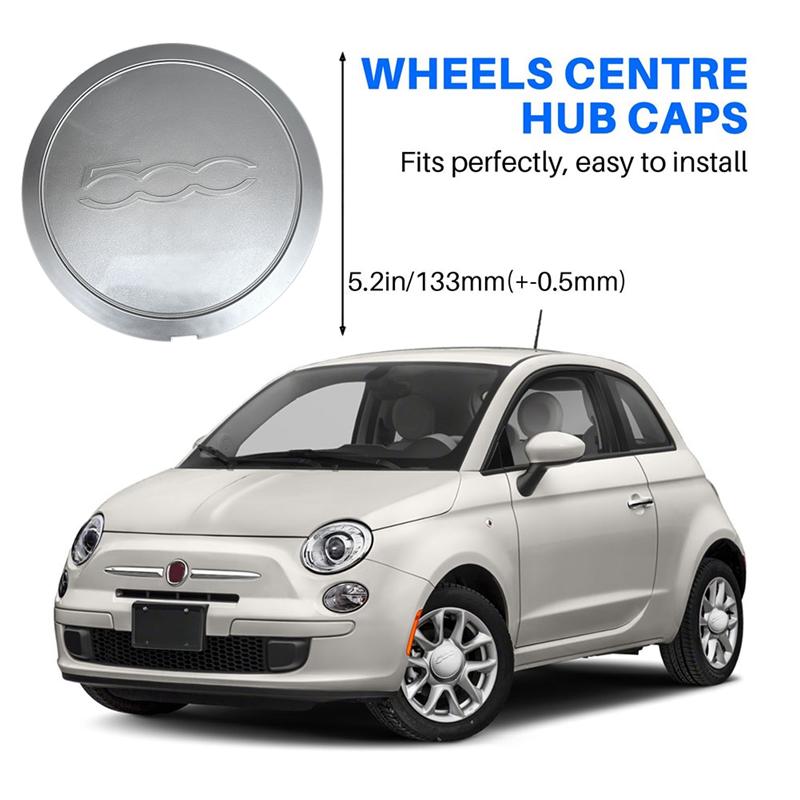 M63K-133Mm Hubcap For Fiat 500 Wheels Centre Hub Caps 68078419AC 68078421AC Dust Cover