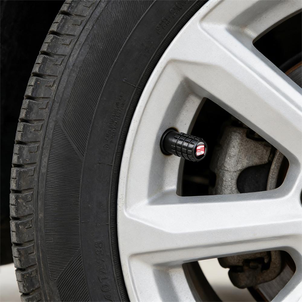 Car Emblem Wheel Tire Valve Caps Tyre Air Stem Cover Accessories For SEAT Ibiza Leon e-Racer Formentor Cupra Ateca FR Arona Exeolsj098