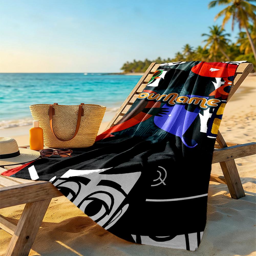 Incredibox Customize Text Beach Towel Super Soft & Absorbent Perfect for Traveling Yoga Camping and Swimming