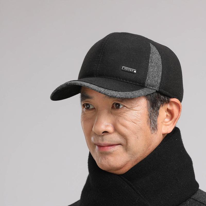 Мужская бейсболка осень-зима теплая утепленная кепка с защитой от ушей Tide