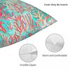 Red Coral On Pastel Cyan Square Pillowcase Polyester Linen Velvet Pattern Zip Decor Throw Pillow Case Sofa Seater Cushion 18"