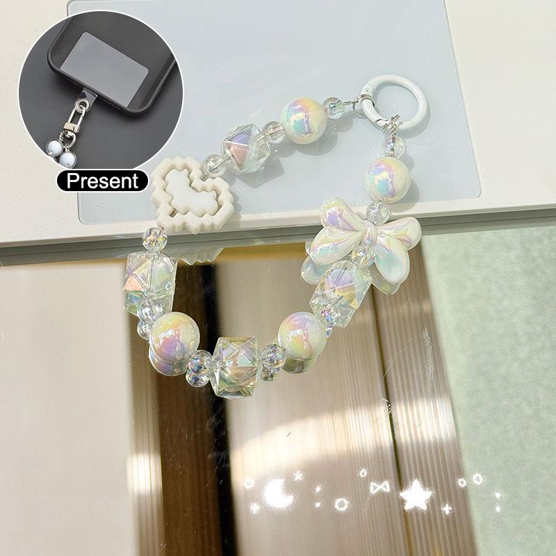 Бабочка бант сердце бусины телефон цепочка кулон для iPhone для Samsung Huawei Xiaomi телефон ремешок веревка сумка украшение