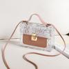 Женская сумка новый тренд контрастные цвета цветочный прозрачный замок маленькая квадратная сумка на плечо кроссбоди косметичка