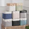 Large Cube Folding Storage Basket Linen Fabric Storage Box Shelf Organizer Nursery Home Closet Clothes Storage Bin With Handles