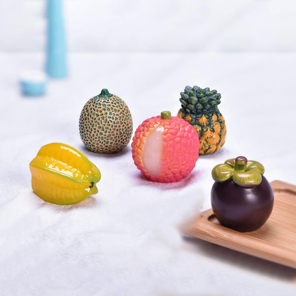 Миниатюрные фигурки, имитация личи, клубники, фруктов, микроландшафтные украшения для украшения дома, аксессуары для декора стола