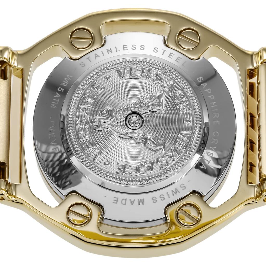 Часы Medusa Frame Medusa Черный циферблат Нержавеющая сталь Сапфировое стекло Кварц 36 мм Швейцарские часы VEVF00520 Золото [Versace] Женские [Товар]