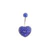 Fashion Punk Crystal Stainless Steel Heart-shaped Navel Piercing Belly Button Rings Umbilical Ring Body Piercing