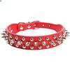 Adjustable Leather Pet Dog Collar Neck Strap Supplies PU Leather Punk Rivet Spiked Dog Collar Pet Collars For Small Dog Cat